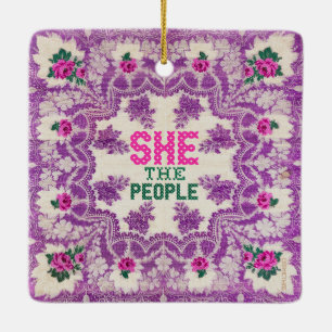 Ze The People Cross Stitch Keramisch Ornament