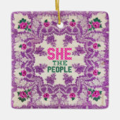 Ze The People Cross Stitch Keramisch Ornament (Voorkant)