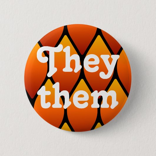 Ze/Them Dragon schalen de Button van Pronoun (Voorkant)