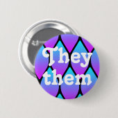 Ze/Them Dragon schalen de Button van Pronoun (Voorkant /achterkant)