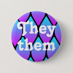 Ze/Them Dragon schalen de Button van Pronoun