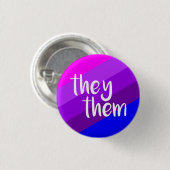 Ze/Them Pronoun Badge Ronde Button 3,2 Cm (Voorkant /achterkant)
