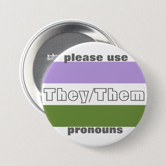 Ze/Them Pronoun Button Pin (Voorkant /achterkant)