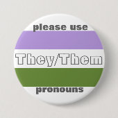 Ze/Them Pronoun Button Pin (Voorkant)