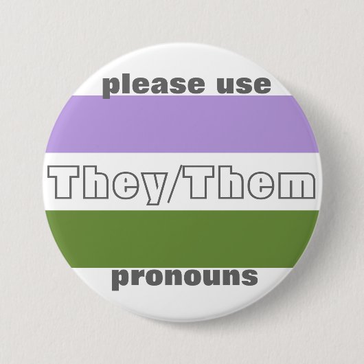 Ze/Them Pronoun Button Pin (Voorkant)