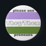 Ze/Them Pronoun Button Pin<br><div class="desc">Laat iedereen het weten!!!</div>