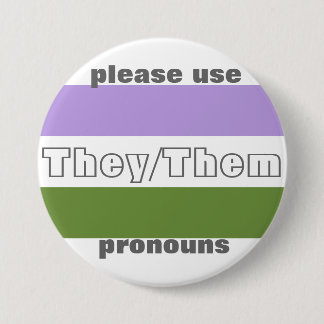 Ze/Them Pronoun Button Pin
