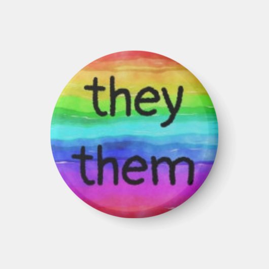 Ze/Them pronoun magnet (Voorkant)