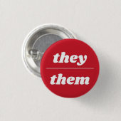 Ze/Them Pronoun Pin, 1¼-inch Button (Voorkant /achterkant)