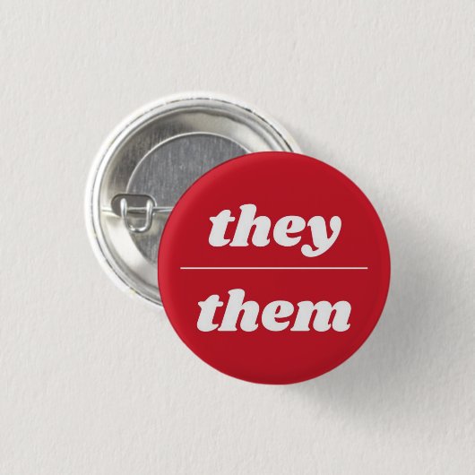 Ze/Them Pronoun Pin, 1¼-inch Button (Voorkant /achterkant)