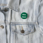 Ze/Them Pronoun Pin, 1¼-inch Button (In situ)