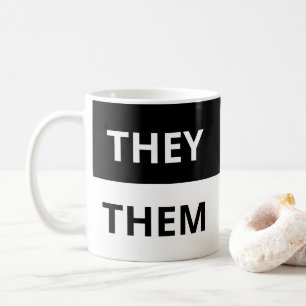 Ze/Them Pronouns Black & White Classic Mok