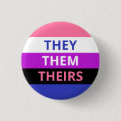 Ze/Them Pronouns Genderfluiddas Ronde Button 3,2 Cm (Voorkant)
