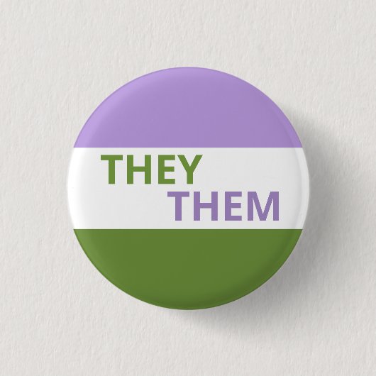 Ze/Them Pronouns Genderqueer Flag Badge Ronde Button 3,2 Cm (Voorkant)