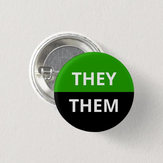 Ze/Them Pronouns Neutrois Badge Ronde Button 3,2 Cm (Voorkant /achterkant)