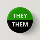 Ze/Them Pronouns Neutrois Badge Ronde Button 3,2 Cm (Voorkant)