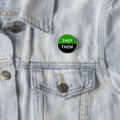 Ze/Them Pronouns Neutrois Badge Ronde Button 3,2 Cm (In situ)
