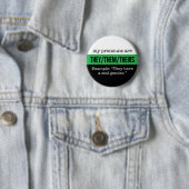 Ze/Them Pronouns - Neutrois Flag Ronde Button 5,7 Cm (In situ)