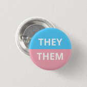 Ze/Them Pronouns Transgender Badge Ronde Button 3,2 Cm (Voorkant /achterkant)