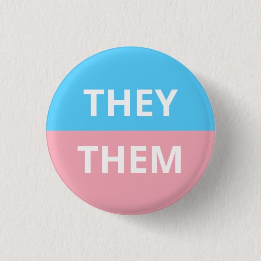 Ze/Them Pronouns Transgender Badge Ronde Button 3,2 Cm (Voorkant)
