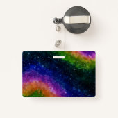 Ze/Them Rainbow Galaxy Badge (Achterkant met intrekbare)