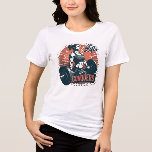 Ze tilt op, ze verovert Tri-Blend shirt (Voorkant)