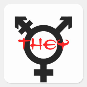 Ze transgender vierkante sticker
