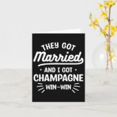 Ze trouwden en ik kreeg een champagne win-win brui kaart (Gele Bloem)