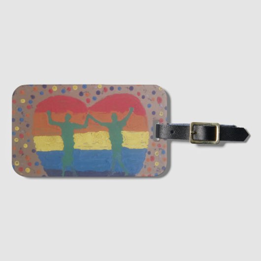 Ze trouwden met de regenboogbruiloft van Yeshaya D Bagagelabel (Voorkant (horizontaal))