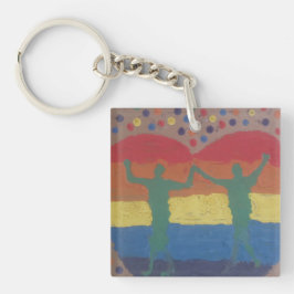 Ze trouwden met de regenboogbruiloft van Yeshaya D Sleutelhanger