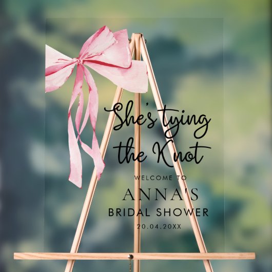 Ze Tying The Knot Vrijgezellenfeest Welkomstbord Acryl Bord (Neutraal)