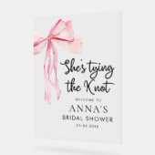 Ze Tying The Knot Vrijgezellenfeest Welkomstbord Acryl Bord (Hoek)