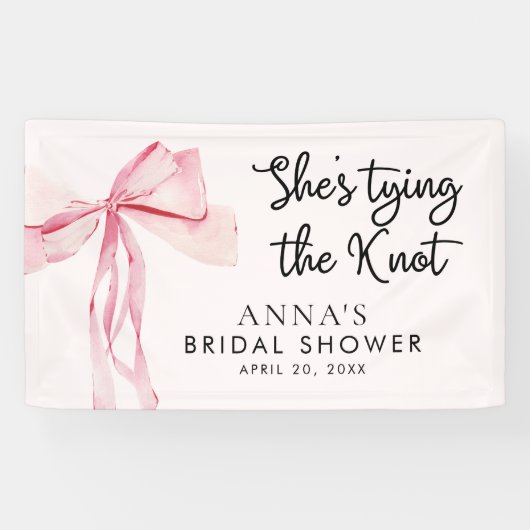 Ze Tying The Knot Vrijgezellenfeest Welkomstbord Spandoek (Horizontaal)