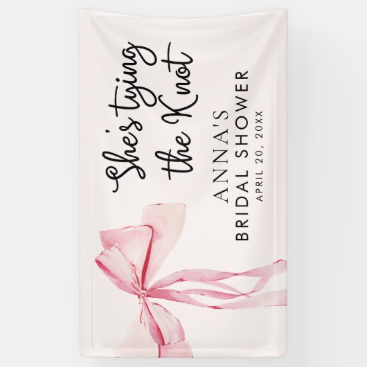 Ze Tying The Knot Vrijgezellenfeest Welkomstbord Spandoek (Verticaal)