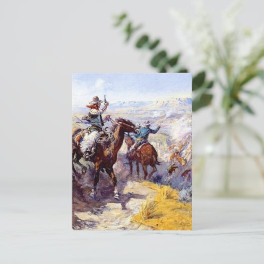 “Ze uitroken” Westernkunst van Charles M Russel Briefkaart (Staand voorkant)