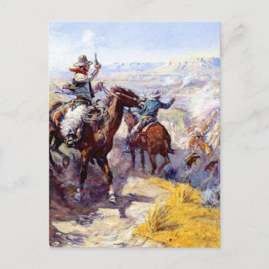“Ze uitroken” Westernkunst van Charles M Russel Briefkaart (Voorkant)