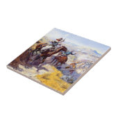 “Ze uitroken” Westerse kunst van Charles M Russel Tegeltje (Zijkant)