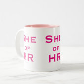 Ze van HR Funny Vrouw Human Resources Name Gift Tweekleurige Koffiemok (Voorkant links)