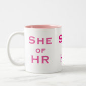 Ze van HR Funny Vrouw Human Resources Name Gift Tweekleurige Koffiemok (Links)