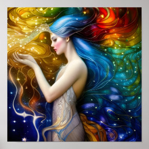 Ze van Rainbow Starlight Digital Art Poster