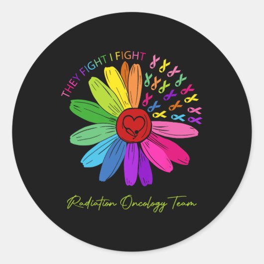 Ze vechten tegen mij. Oncologie team. Oncol-bestra Ronde Sticker (Voorkant)
