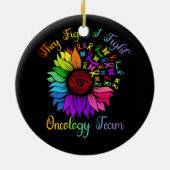 Ze vechten tegen oncologie team Sunflower Oncolog Keramisch Ornament (Achterkant)