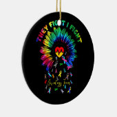 Ze vechten tegen oncologie team Sunflower Oncolog Keramisch Ornament (Rechts)