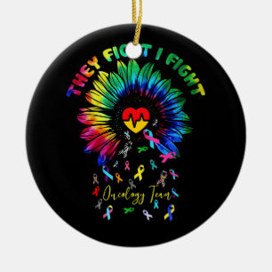 Ze vechten tegen oncologie team Sunflower Oncolog Keramisch Ornament