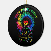 Ze vechten tegen oncologie team Sunflower Oncolog Keramisch Ornament (Links)