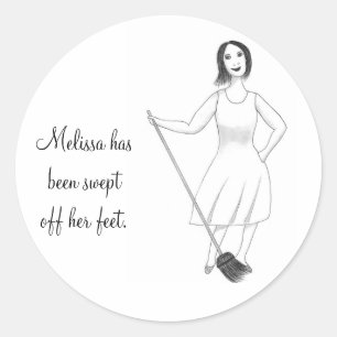 Ze veegde haar voeten af met Vrijgezellenfeesten S Ronde Sticker