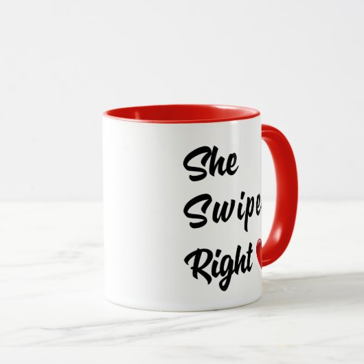 Ze veegde naar rechts - Combo Mok (Voorkant rechts)