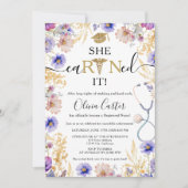 Ze verdiende het Wildflower Gold RN afstudeerfeest Kaart (Voorkant)