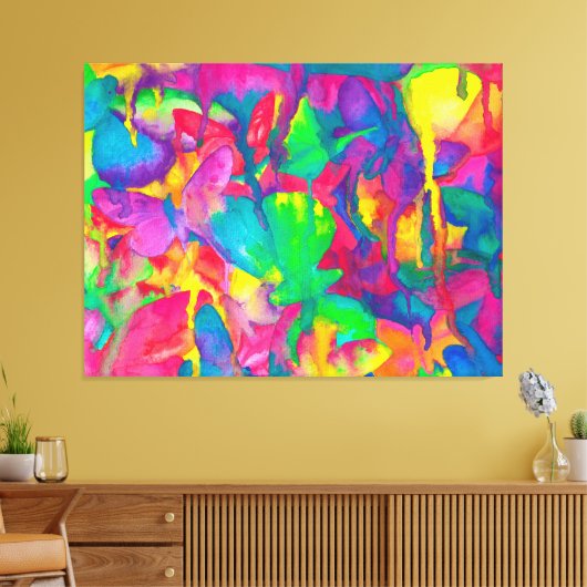 Ze verdraagt de felle vlinder canvas afdruk (Insitu (Woonkamer))