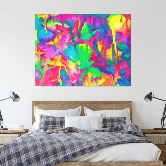 Ze verdraagt de felle vlinder canvas afdruk (Insitu (Slaapkamer))